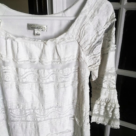 White Stretch Lace Dress EUC 4 - Picture 2 of 4
